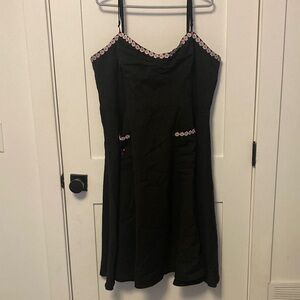 Voodoo Vixen Black Dress with floral and cherry Accents